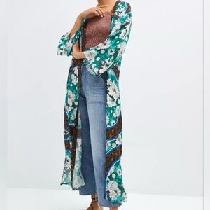 Purchased @ Anthropologie Floral Kimono with Blue and Green Accents